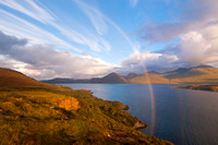 Rainbow and view across Loch Na Keal, Mull