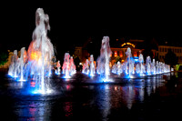 Illuminated fountains - Chartres at night